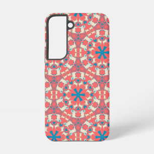 Modern coral red Pug pattern Samsung Galaxy S22 Case