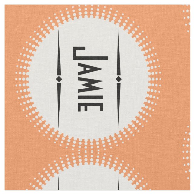 Modern Coral Retro Personalized Fabric (Close Up)