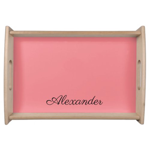 Modern Coral template  Black Script    Serving Tray