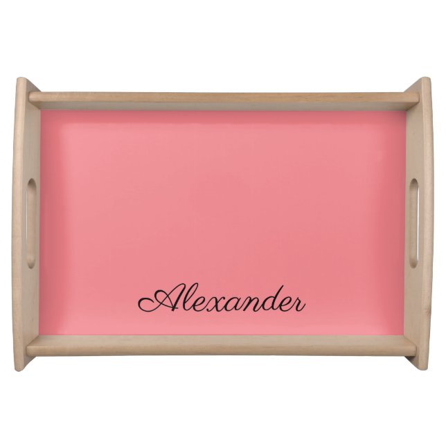Modern Coral template,  Black Script    Serving Tray (Front)