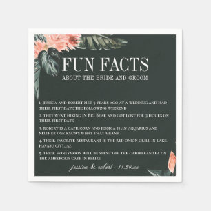 Modern Coral Tropics Fun Facts Napkins