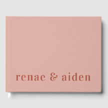 Modern Coral Wedding Guest book