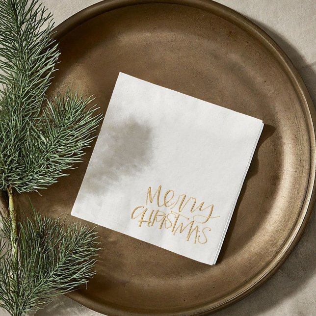 Modern Corner Merry Christmas  Foil Napkins (Modern Corner Merry Christmas Foil Napkins)