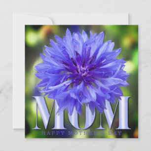 Modern Cornflower Elegant Blue Mother’s Day Card 