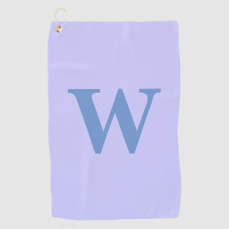 Modern Cornflower Initial Letter | Periwinkle Blue Golf Towel