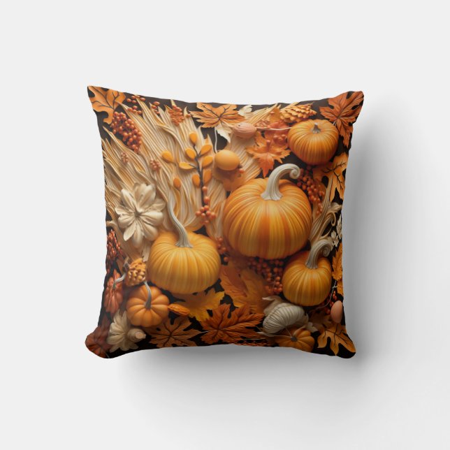 Modern Cornucopia Two-Sided Throw Pillow (Front)