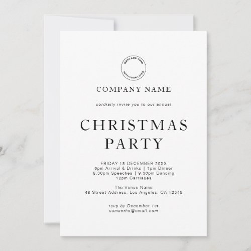 Modern Corporate Any Color Christmas Party  Invitation