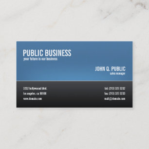 Modern Corporate Black and Blue Business Card