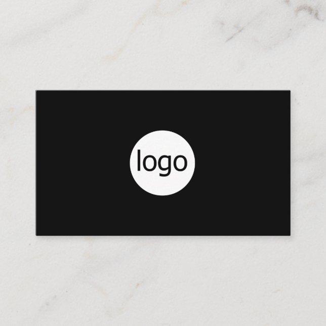 Modern Corporate Black | Custom Logo Circle  Business Card (Front)