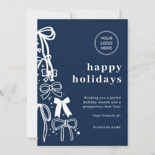 Modern Corporate Blue Christmas Holiday Card