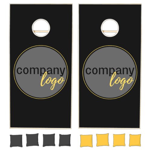 MODERN CORPORATE BUSINESS COMPANY OWN LOGO BLACK CORNHOLE SET