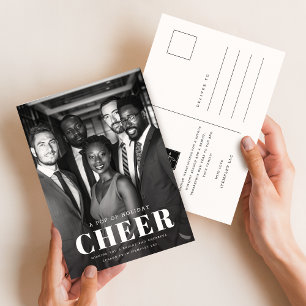 Modern Corporate Business Photo Holiday Postcard