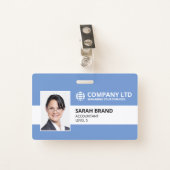 Modern Corporate Business Staff ID Badge | Zazzle