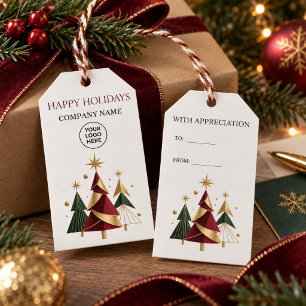 Modern Corporate Christmas Company Logo Gift Tags