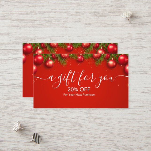 Modern Corporate Christmas Season  Discount Card (Front/Back In Situ)