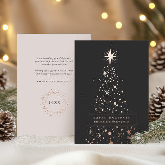 Modern Corporate Christmas Tree Foil Holiday Card