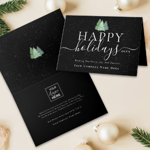 Modern Corporate Christmas Trees Company Logo Holiday Card