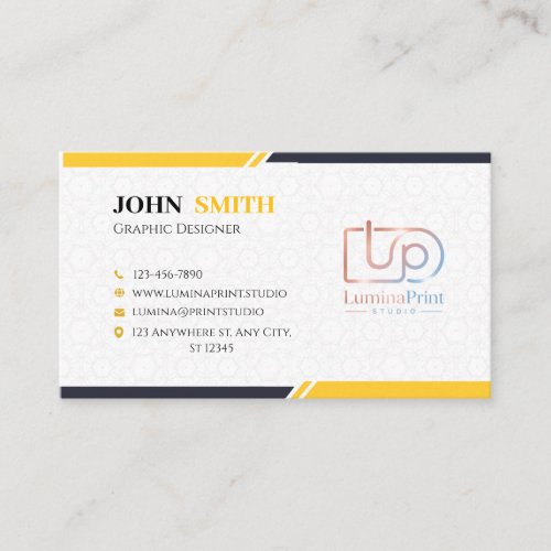 Modern Corporate Graphic Designer Custom Logo Business Card