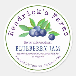 Modern Corporate "Homemade Jam" Custom Classic Round Sticker