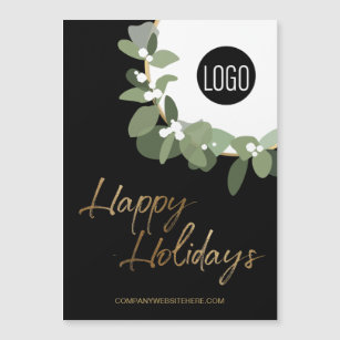 Modern Corporate Logo Happy Holidays vertical Holi
