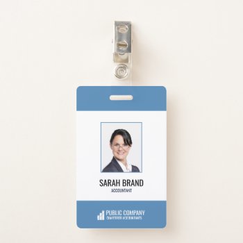 Modern Corporate Staff Employee Business Id Badge by J32Teez at Zazzle