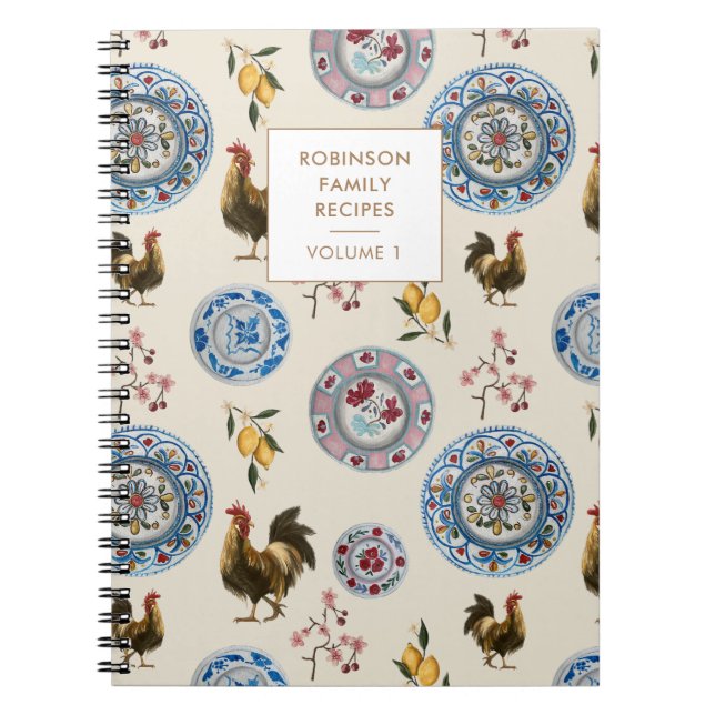 Modern Cottage Farmhouse Personalized Recipe Notebook (Front)