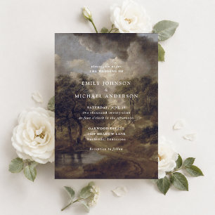 Modern cottage, fine art wedding invitation