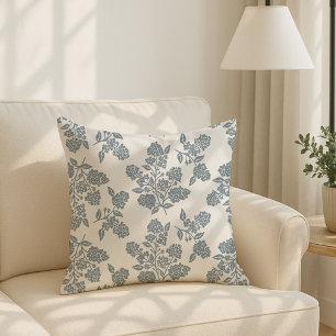 Modern Cottage style, floral Throw Pillow
