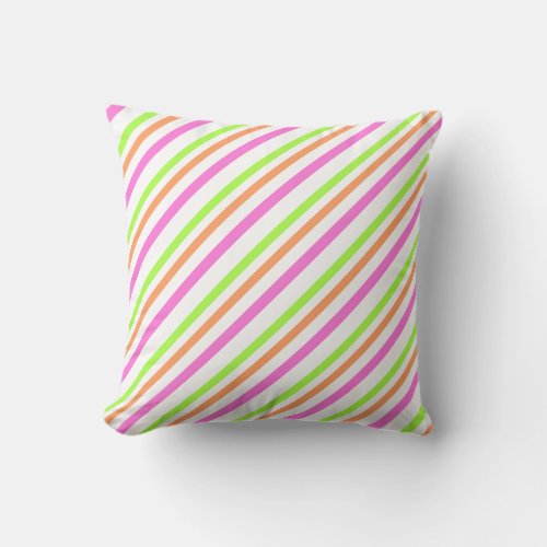 Modern Cotton Candy Stripes Trendy Throw Pillow