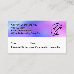 Modern Counseling Appointment Business Cards