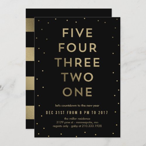 Modern Countdown EDITABLE COLOR New Year Party Invitation