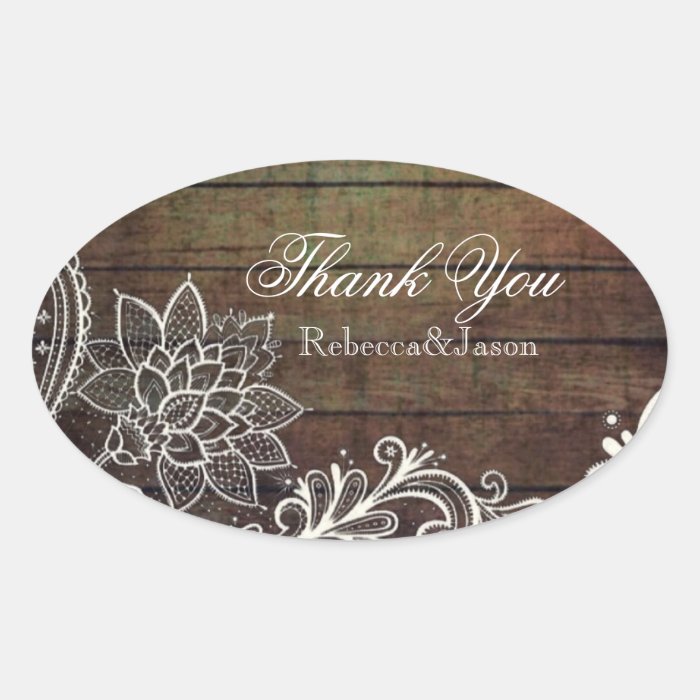 modern country barn wood lace rustic wedding sticker