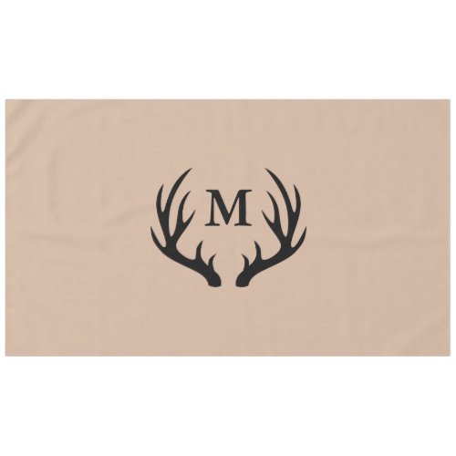 Modern Country Black Deer Antlers  Taupe Tablecloth