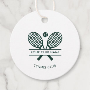 Modern Country Club Name Tennis  Swag Green Custom Favor Tags