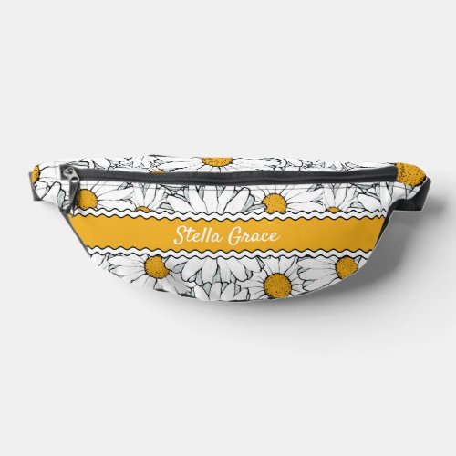 Modern Country Cottage Daisy Floral Art Pattern Fanny Pack
