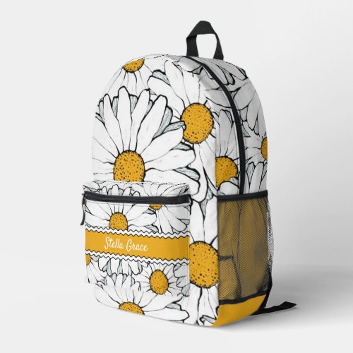Modern Country Cottage Daisy Floral Art Pattern Printed Backpack