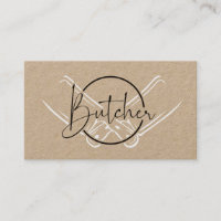 Modern Country Kraft Butcher Logo Business Card