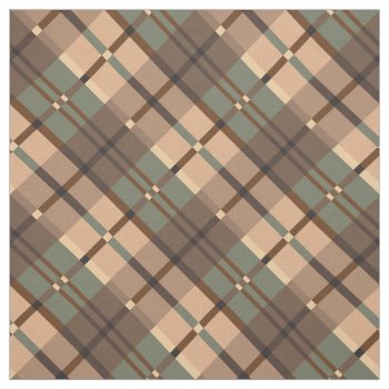 Modern Country Plaid Pattern In Khaki And Tan Fabric by AnyTownArt at Zazzle
