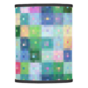 Modern country quilt pixel block art lamp shade