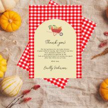 Modern Country Rustic Red Gingham Baby Shower