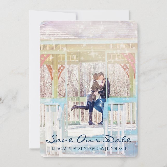 Modern Country Rustic Tree Photo SAVE THE DATE (Front)