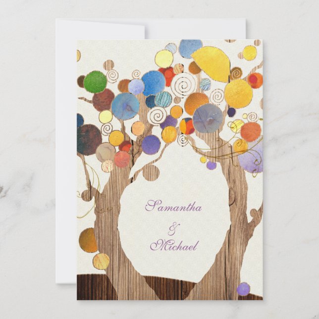 Modern Country Trees Rustic Ranch Wedding Invitation (Front)