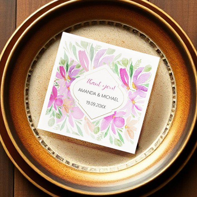 Modern Country Watercolor Boho Lilac Floral Napkins (Creator Uploaded)