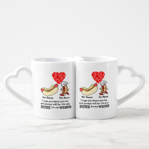 Modern Couple buns and wiener lovers custom Coffee Mug Set