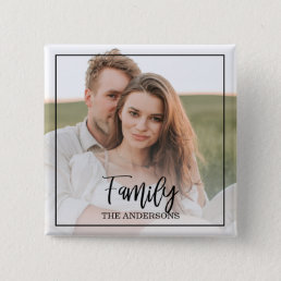 Modern Couple Collage Photo &amp; lovely Family Gift Button