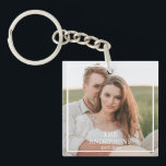 Modern Couple Collage Photo & Minimal Family Gift Keychain<br><div class="desc">Modern Couple Collage Photo & Minimal Family Gift</div>