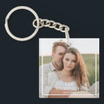 Modern Couple Collage Photo & Minimal Family Gift Keychain<br><div class="desc">Modern Couple Collage Photo & Minimal Family Gift</div>