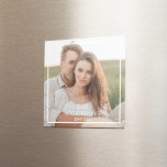 Modern Couple Collage Photo & Minimal Family Gift Magnet<br><div class="desc">Modern Couple Collage Photo & Minimal Family Gift</div>