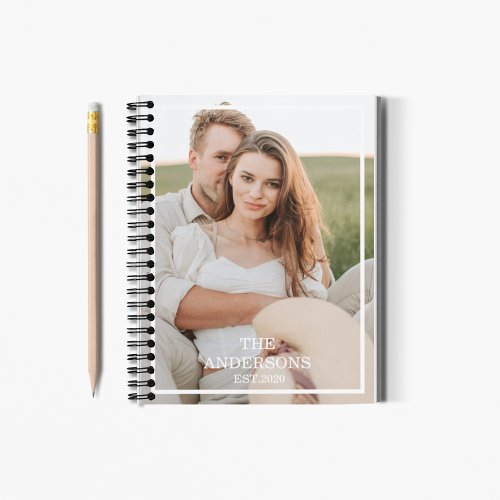 Modern Couple Collage Photo  Minimal Family Gift Notebook