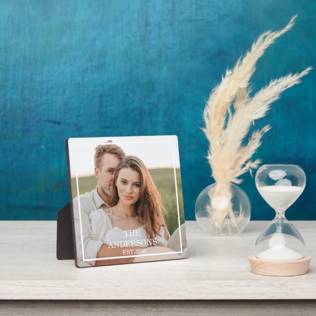 Modern Couple Collage Photo & Minimal Family Gift Plaque (Insitu)